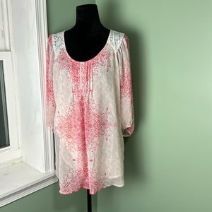 Motherhood, maternity, pink tunic, large